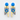Power Earrings - Blue Gold Bauhaus Geometric