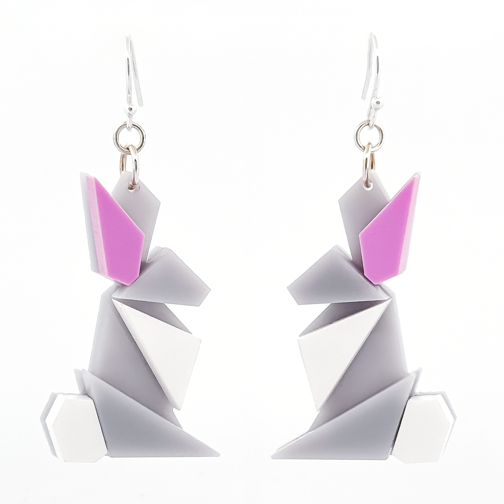 Origami Rabbit Earrings
