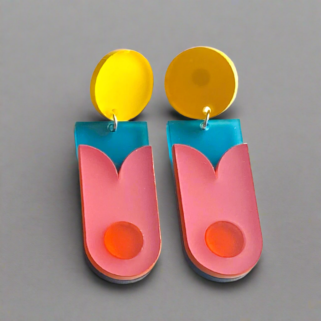 Bloom Signature Pink & Teal Earrings